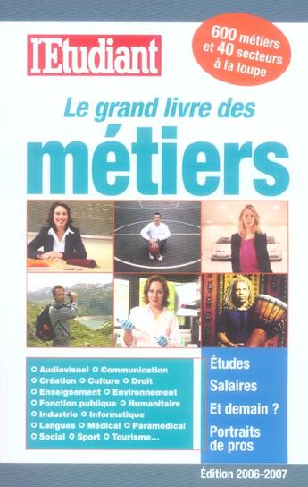 Couverture du livre « Le grand livre des metiers (edition 2006-2007) » de  aux éditions L'etudiant