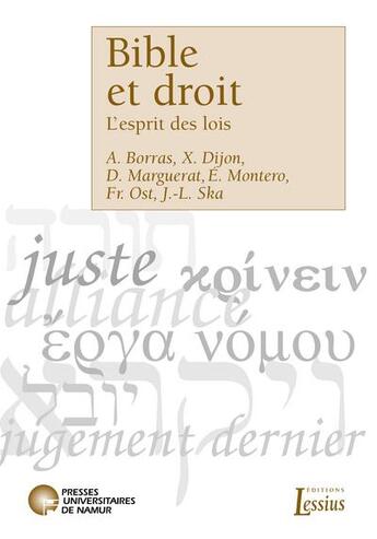 Couverture du livre « Bible et droit ; l'esprit des lois » de Mies Fr. aux éditions Pu De Namur