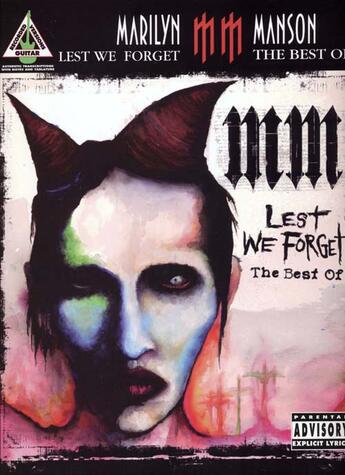 Couverture du livre « Marilyn manson ; lest we forget, best of ; guitare tablatures » de Marilyn Manson aux éditions Id Music