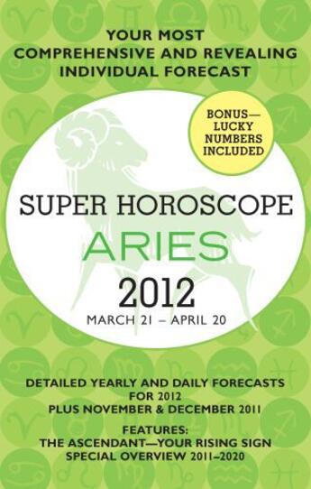 Couverture du livre « Aries (Super Horoscopes 2012) » de Beim Margarete aux éditions Penguin Group Us