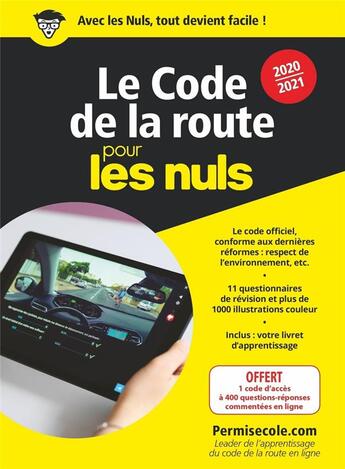 Couverture du livre « Le code de la route poche pour les nuls (édition 2020/2021) » de  aux éditions First