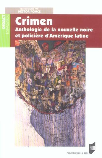 Couverture du livre « Crimen : Anthologie de la nouvelle noire et policière d'Amérique latine » de Pur aux éditions Pu De Rennes