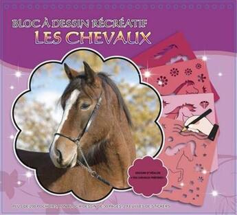 Couverture du livre « Les chevaux ; bloc à dessin récréatif » de  aux éditions Cerise Bleue