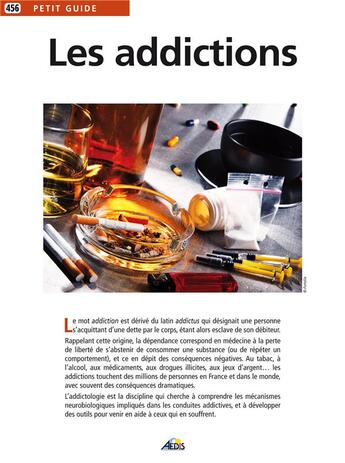 Couverture du livre « Les addictions » de  aux éditions Aedis