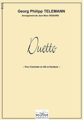 Couverture du livre « Duetto pour clarinette et hautbois » de Telemann Gp aux éditions Delatour