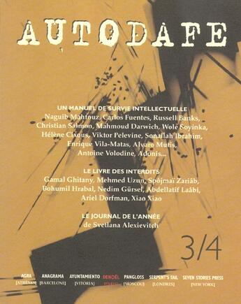 Couverture du livre « Autodafe printemps 2003 » de  aux éditions Denoel