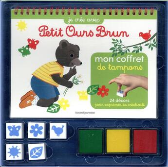 Couverture du livre « Mon coffret de tampons petit ours brun » de Daniele Bour aux éditions Bayard Jeunesse