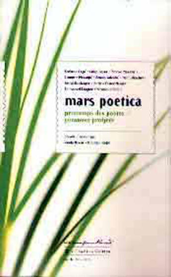 Couverture du livre « Mars poetica ; 10 poetes contemporains francais et croates » de  aux éditions Le Temps Des Cerises