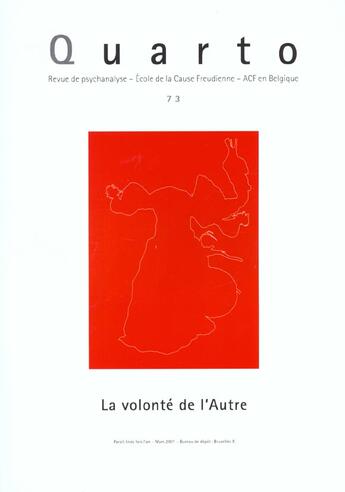 Couverture du livre « REVUE QUARTO T.73 » de  aux éditions Agalma