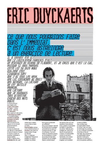 Couverture du livre « Eric duyckaerts ; ce que nous pourrions faire... » de  aux éditions Monografik