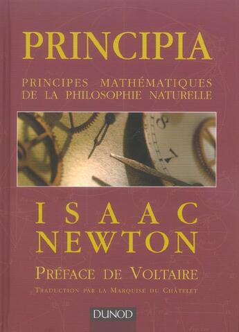 Couverture du livre « Principia ; principes mathémathiques de la philosophie naturelle » de Isaac Newton aux éditions Dunod