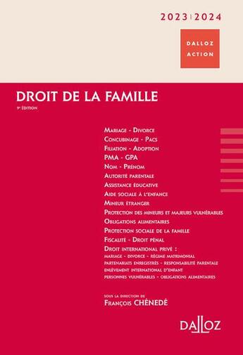 Couverture du livre « Droit de la famille (édition 2023/2024) » de Frederic Douet et Victor Deschamps et Alain Devers et Sylvie Bernigaud et Anne-Sophie Chavent-Leclere aux éditions Dalloz