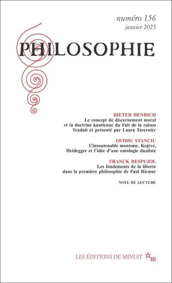 Couverture du livre « Philosophie 156 » de  aux éditions Minuit