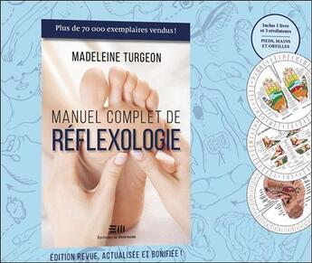 Couverture du livre « Manuel complet de réflexologie ; coffret livre + planches » de Madeleine Turgeon aux éditions De Mortagne