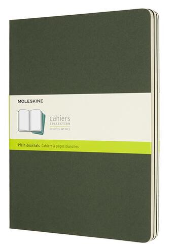 Couverture du livre « Cahier blanc très grand format myrte ; set de 3 » de  aux éditions Moleskine