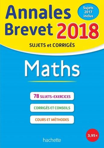 Couverture du livre « Annales brevet 2018 maths » de Philippe Rousseau aux éditions Hachette Education