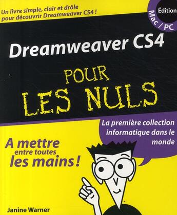 Couverture du livre « Dreamweaver cs4 pour les nuls » de Warner Janine aux éditions First Interactive