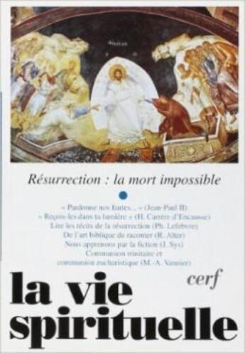 Couverture du livre « Resurrection mort vs735 » de  aux éditions Cerf