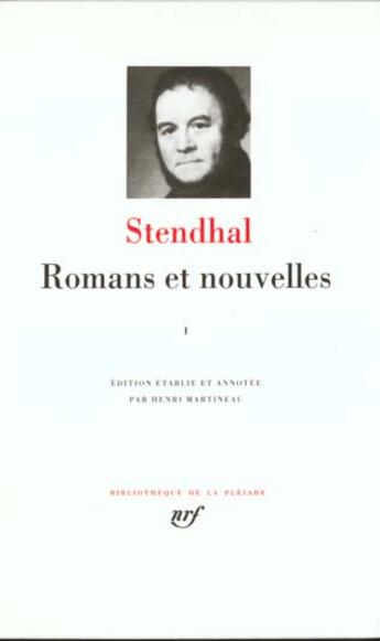 Couverture du livre « Romans et nouvelles t.1 » de Stendhal aux éditions Gallimard