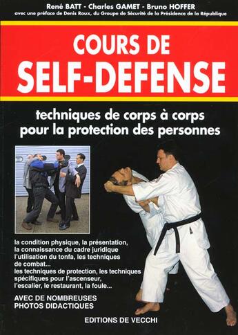 Couverture du livre « Cours de self-defense » de Batt et Hoffer aux éditions De Vecchi