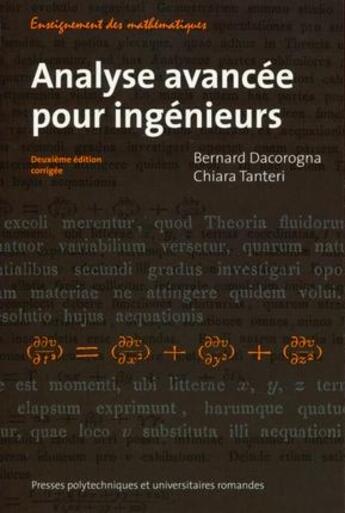 Couverture du livre « Analyse avancée pour ingénieurs (2e édition) » de Bernard Dacorogna aux éditions Ppur