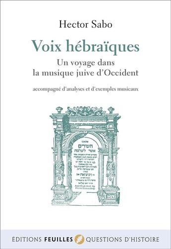 Couverture du livre « Voix hébraïques » de Hector Sabo aux éditions Feuilles