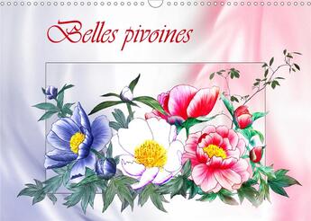 Couverture du livre « Belles pivoines calendrier mural 2020 din a3 horizontal - dessins aux crayons de couleur » de Dusanka Djeric aux éditions Calvendo