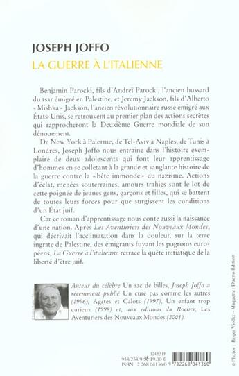 Couverture du livre « La guerre à l'italienne » de Joseph Joffo aux éditions Rocher