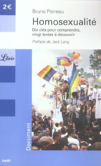 Couverture du livre « Homosexualite - dix cles pour comprendre, vingt textes a decouvrir » de Bruno Perreau aux éditions J'ai Lu