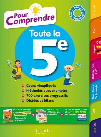 Couverture du livre « Pour comprendre toute la 5e » de Lisle/Reynaud aux éditions Hachette Education