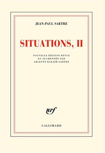 Couverture du livre « Situations Tome 2 » de Jean-Paul Sartre aux éditions Gallimard