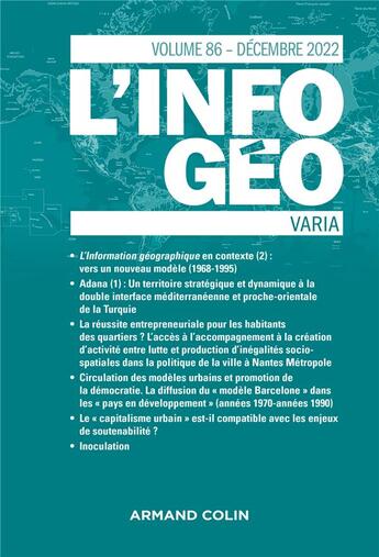 Couverture du livre « L'information geographique - n 4/2022 » de  aux éditions Armand Colin