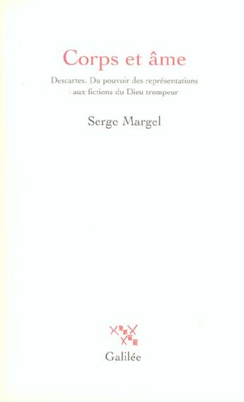 Couverture du livre « Corps et ame » de Serge Margel aux éditions Galilee