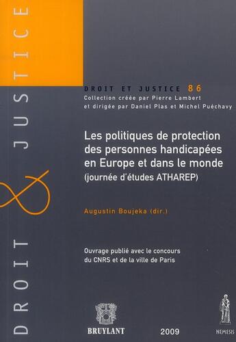 Couverture du livre « Les politiques de protection des personnes handicapées en Europe et dans le monde » de Augustin Boujeka aux éditions Anthemis