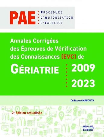 Couverture du livre « PAE annales EVC gériatrie » de Roland Mafouta aux éditions Med-line