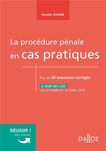 Couverture du livre « La procédure pénale en cas pratiques » de Jeanne Nicolas aux éditions Dalloz