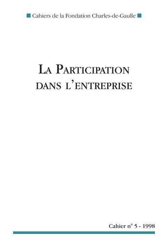 Couverture du livre « La participation dans l'entreprise » de  aux éditions Nouveau Monde