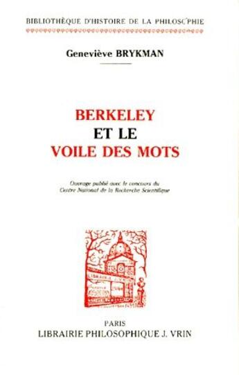 Couverture du livre « Berkeley et voile des mots » de Genevieve Brykman aux éditions Vrin