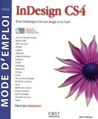Couverture du livre « Mode d'emploi pour Indesign CS4 » de Steve Johnson aux éditions First Interactive