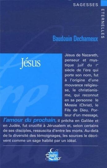 Couverture du livre « Jésus » de Baudouin Decharneux aux éditions Medicis Entrelacs