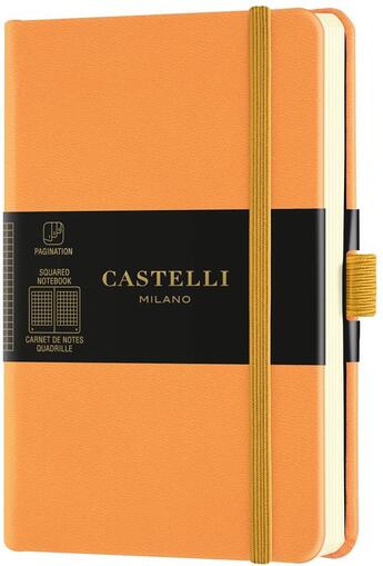 Couverture du livre « Carnet aquarela poche quadrille orange clementine » de Castelli aux éditions Castelli Milano