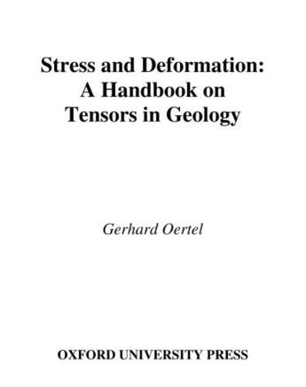 Couverture du livre « Stress and Deformation: A Handbook on Tensors in Geology » de Oertel Gerhard aux éditions Oxford University Press Usa