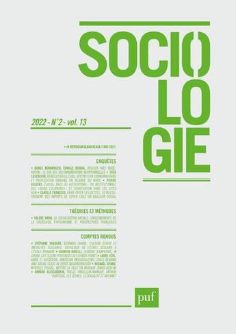 Couverture du livre « Sociologie 2022, n.2 » de  aux éditions Puf