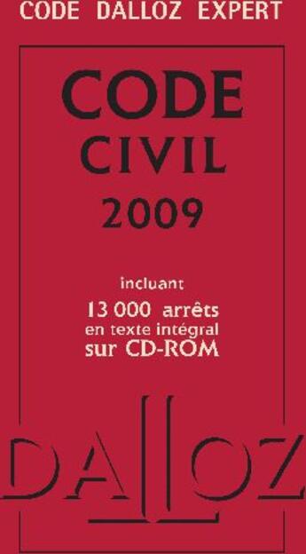 Couverture du livre « Code civil 2009 » de  aux éditions Dalloz