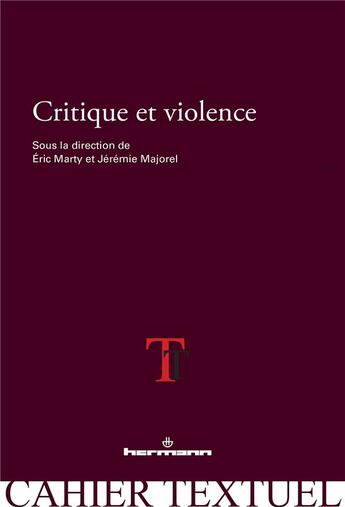 Couverture du livre « Critique et violence » de Eric Marty aux éditions Hermann