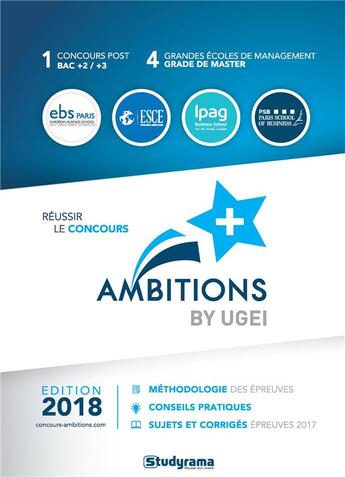 Couverture du livre « Réussir le concours Ambitions+ by ugei » de Collecrif aux éditions Studyrama