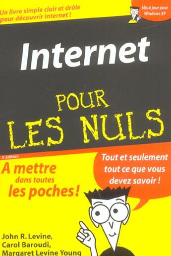 Couverture du livre « Internet pour les nuls (3e édition) » de John-R Levine et Margaret Levine Young aux éditions First Interactive