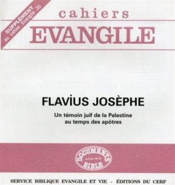 Couverture du livre « SCE-36 Flavius Josèphe » de Col Cahiers Evang. aux éditions Cerf