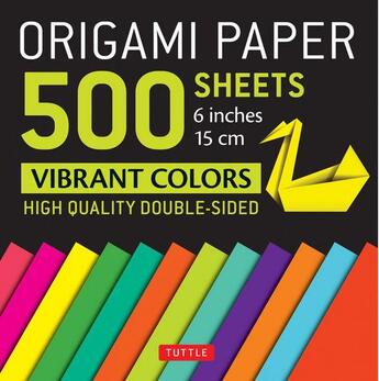 Couverture du livre « Origami paper 500 sheets vibrant colors 6 inches (15 cm) » de  aux éditions Tuttle