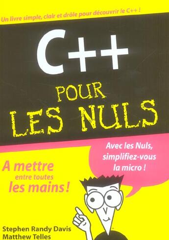 Couverture du livre « C++ pour les nuls » de Telles Matthew et Stephen Randy Davis aux éditions First Interactive